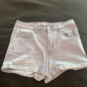 Light wash jean shorts